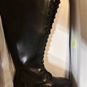 Torrid Black Lace Up Boots with Sturdy Sole
